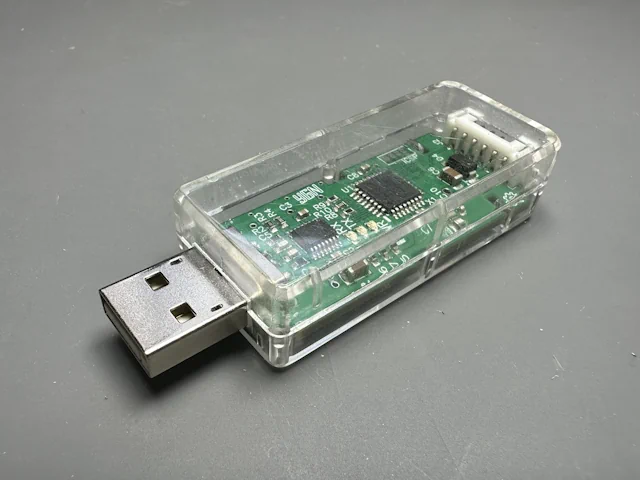 Completed FV-1 programmer assembled inside the LK-USB07 enclosure