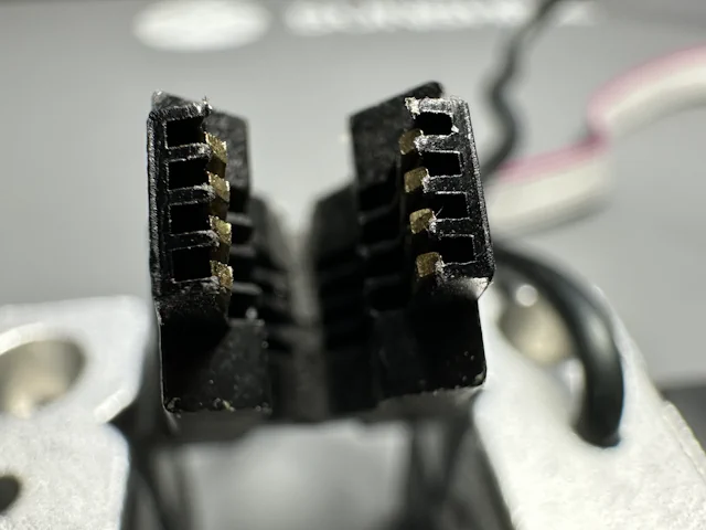 SOIC8 test clip with contacts bent inward to close on the SOICBite footprint