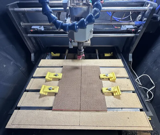 Stock clamped on bed